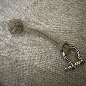 FREE WITH PURCHASE! Tan and Silver Nautical Key Holder with Monkey's Fist Knot
